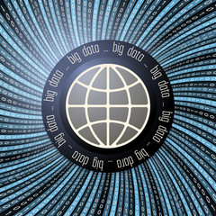 Colored vector abstract background and binary code and globe