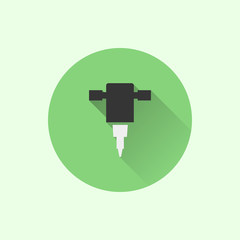 jackhammer icon. flat style