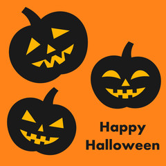 Halloween pumpkins vector
