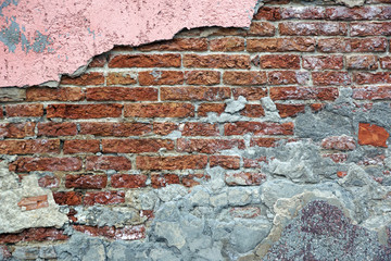 Brick wall face view
