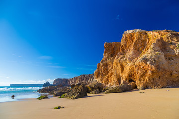 Praia Do Tonel, small isolated beach in Alentejo region, Sagres, Portugal
