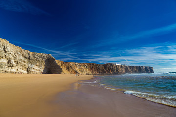 Praia Do Tonel, small isolated beach in Alentejo region, Sagres, Portugal