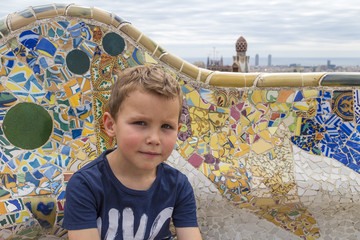 Park Guell in Barcelona, Spain