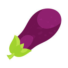 Eggplant fruit icon in cartoon style isolated on white background vector illustration icon in cartoon style isolated on white background vector illustration