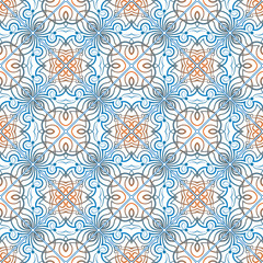 Blue with orange pattern