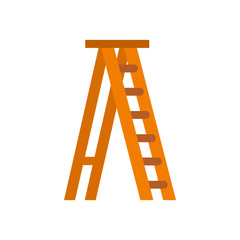 Ladder icon in flat style isolated on white background. Equipment symbol vector illustration