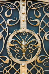 Decorative ornament on door, made of metal
