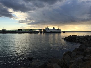 Ferry at Edmonds at Sunset
