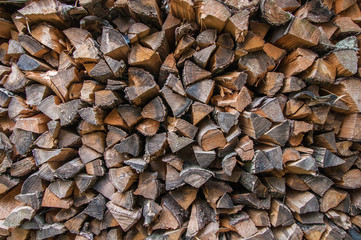 background of firewood stack