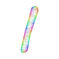 Rainbow sketch font design - letter I