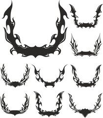 Set of flaming wreaths