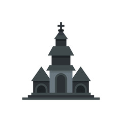 Church icon in flat style isolated on white background. Religion symbol vector illustration
