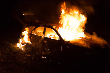 Burning car