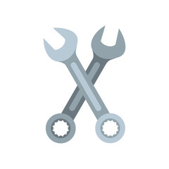 Wrenches icon in flat style isolated on white background. Tool symbol vector illustration