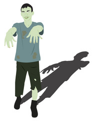 Zombie in torn clothes