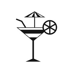 Fruit cocktail icon in simple style isolated on white background. Drinks symbol vector illustration
