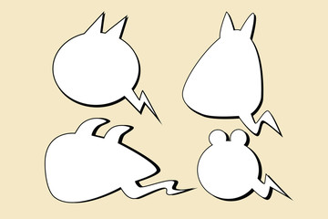 set of comic bubbles Halloween monsters