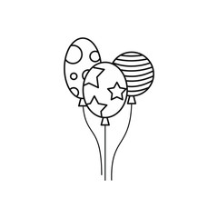 Holiday balls icon in outline style isolated on white background. Fun symbol vector illustration