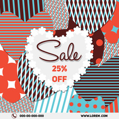 Obraz premium Sale Poster, Sale Banner, Sale Flyer, Flat 25% Off. Colorful Abstract vector illustration.