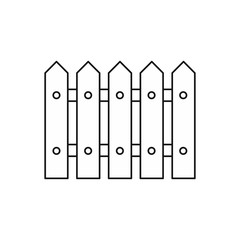 Fence icon in outline style isolated on white background vector illustration