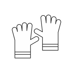 Garden gloves icon in outline style isolated on white background vector illustration