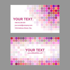 Colorful square mosaic business card template