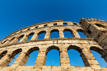 Obraz premium Ancient Roman Amphitheater in Pula, Croatia, Europe