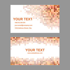 Orange square mosaic business card template