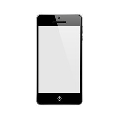 Perfectly detailed modern touch screen smartphone isolated on white background vector