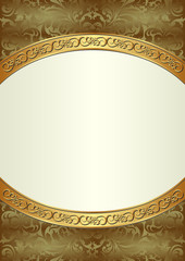 antique background with golden frame