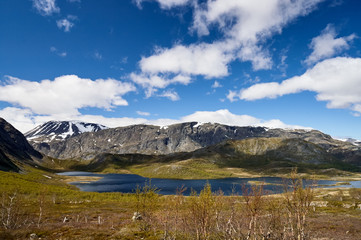 Scandinavian landscape in early autumn