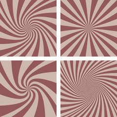 Retro spiral background set
