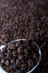 Cup with Beans on White Background