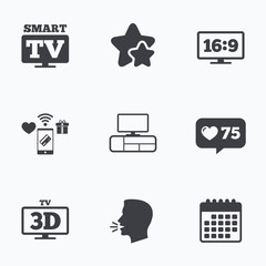 Smart TV mode icon. 3D Television symbol.