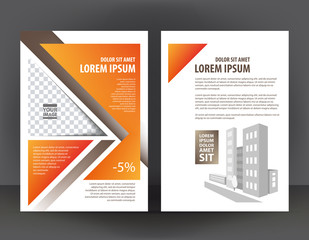 Magazine, flyer, brochure, cover 2-sided layout design print template