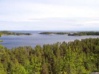 Naklejka na ściany i meble Lake Ladoga and forests