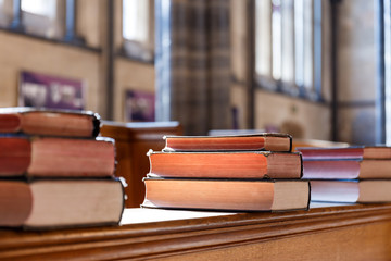 Bible and other books in church