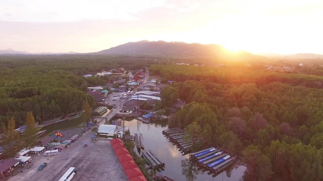 new view point in Phang Nga province at Baan Hinrom near Samed Nangshe view point photo from drone can see many islands in Phang Nga gulf