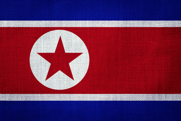 NORTH KOREA, Flag, Canvas Flag