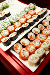 sushi on the table in a restaurant