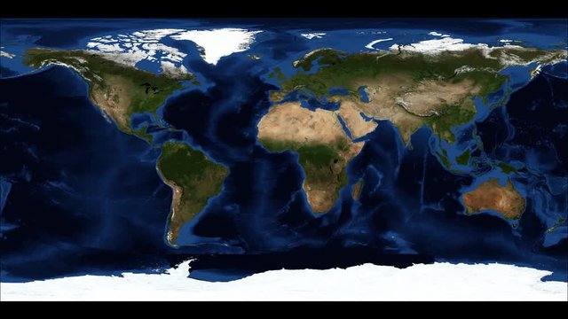 Animated map of the earth showing the snow/ice throughout the year. Seamlessly loops. 