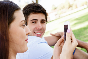 Young couple in the park