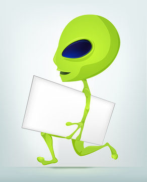 Funny Alien Cartoon Illustration