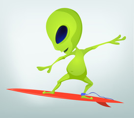 Funny Alien Cartoon Illustration