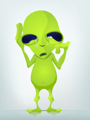 Funny Alien Cartoon Illustration