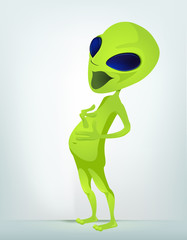 Funny Alien Cartoon Illustration