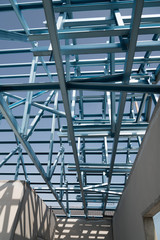 Structure of steel roof.