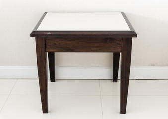 Small wooden table.