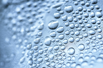 Water drop on bottle : selective focus