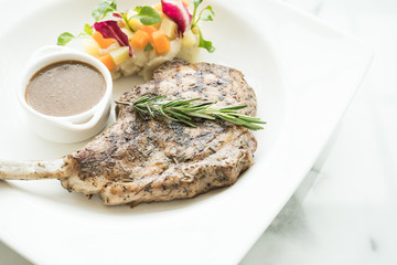 Grilled pork chop steak